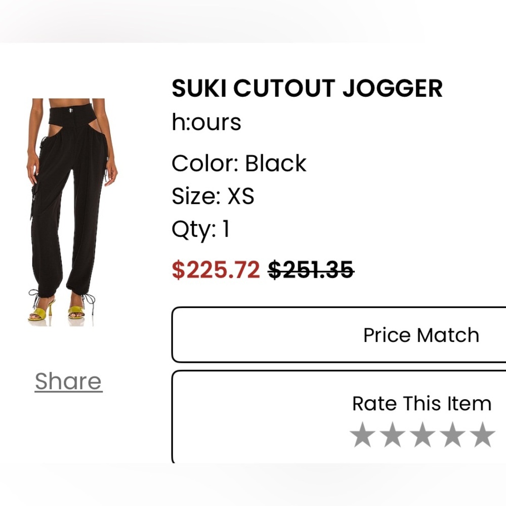 REVOLVE Black Cutout Jogger Trousers